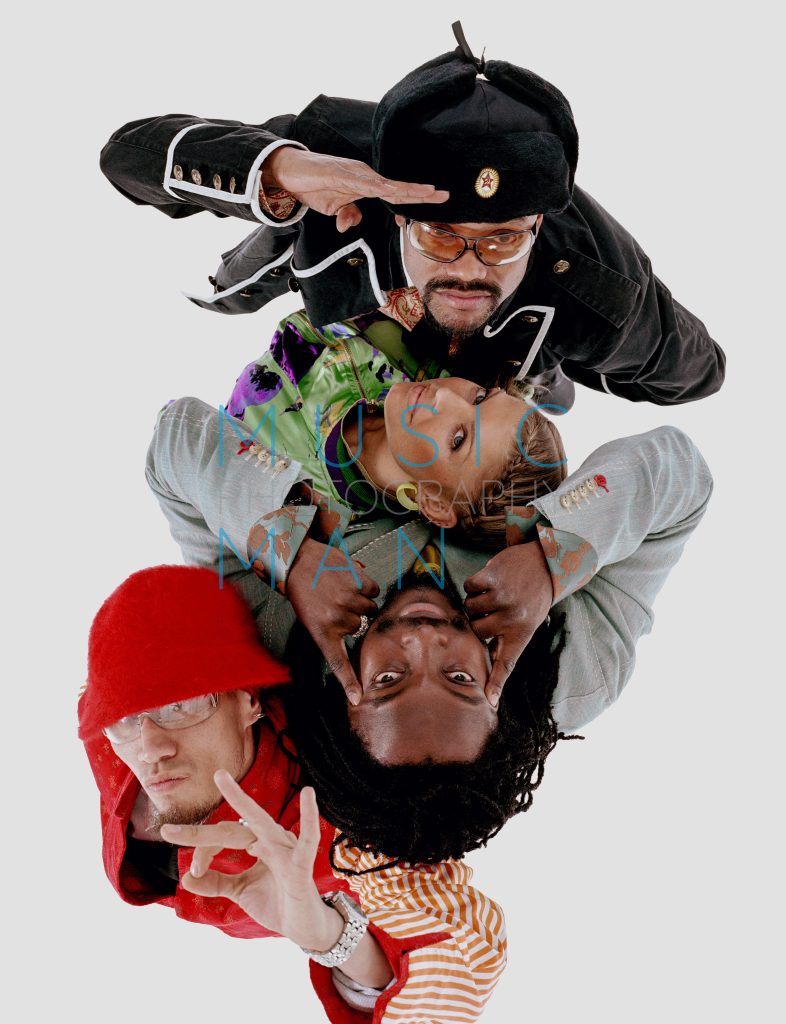 The Black Eyed Peas captured live in a London studio for an exclusive magazine cover shoot, photography by Music Man Studio.