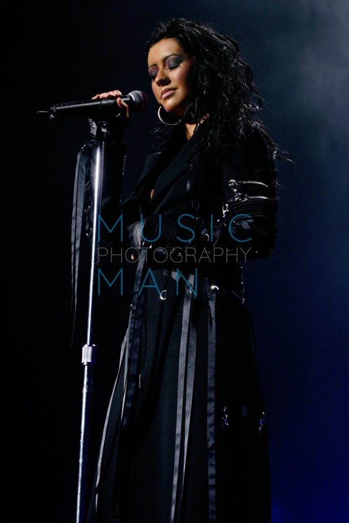 Christina Aguilera performing live on stage in London, shot #2 from the Music Man Archive.